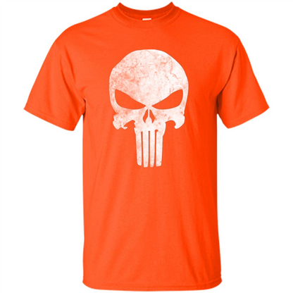 Punisher Skull Grunge T-shirt Orange