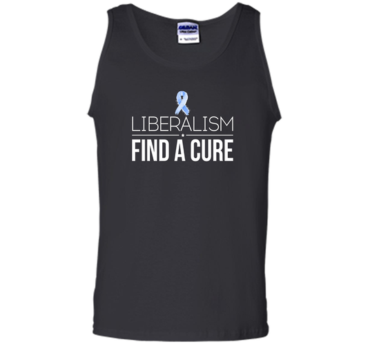 Liberalism Find a Cure T-Shirt. Democrat VS. Republican cool shirt Black