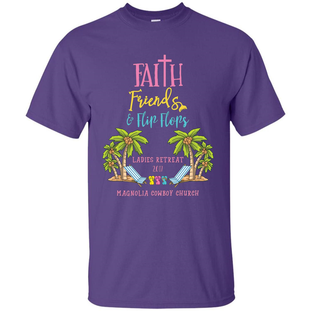 Ladies Beach Retreat 2017 T-shirt Faith Friends And Flip Flops Purple