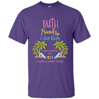 Ladies Beach Retreat 2017 T-shirt Faith Friends And Flip Flops Purple