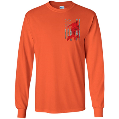 Bowling Man T-shirt - American Flag Bowling T-shirt Orange