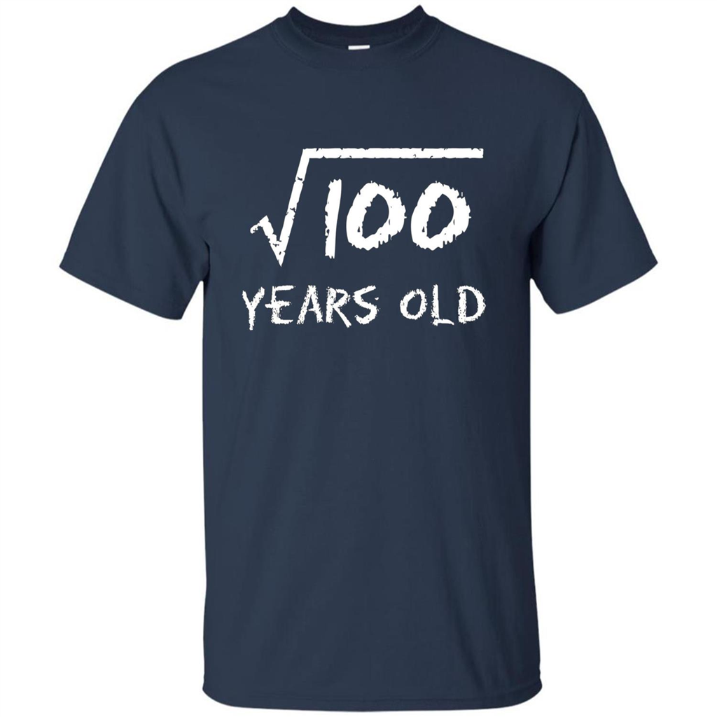 Square Root Of 100 T-shirt 10th Birthday 10 Years Old T-Shirt Navy