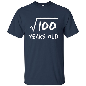 Square Root Of 100 T-shirt 10th Birthday 10 Years Old T-Shirt