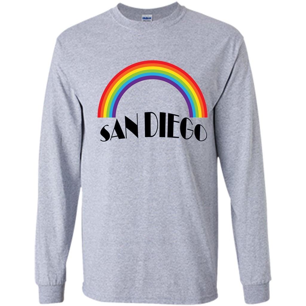LGBTQ. San Diego LGBT Pride Rainbow T-shirt Sport Grey