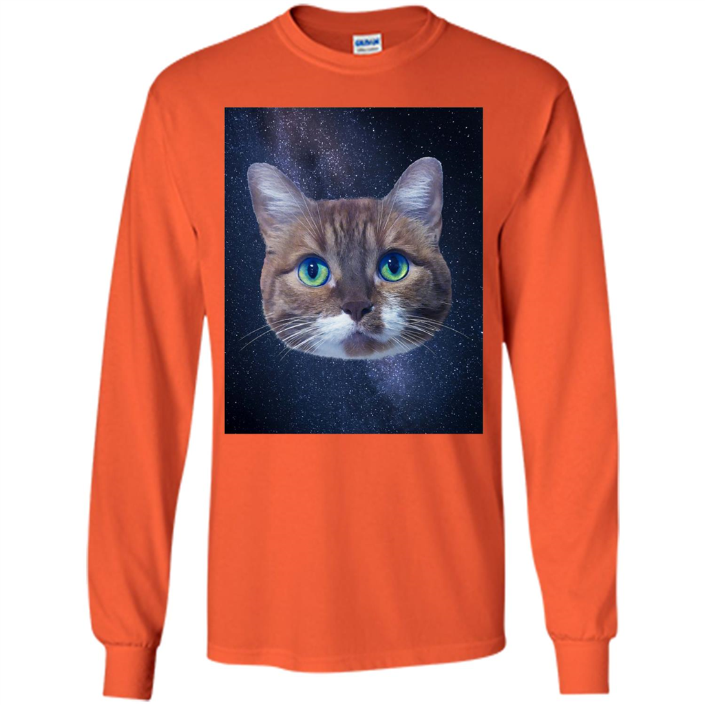 Galaxy Cat T-shirt Orange