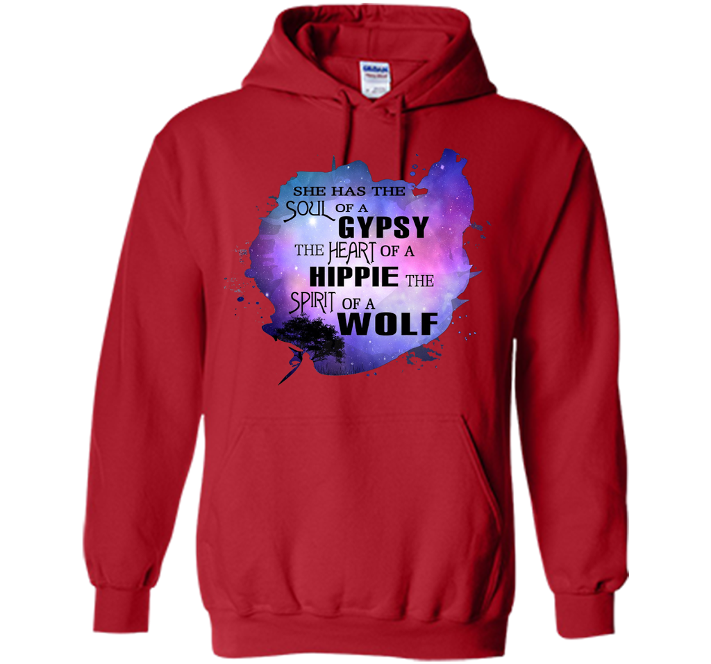 The Soul of a Gypsy Heart of a Hippie Spirit of a Wolf Shirt t-shirt Red