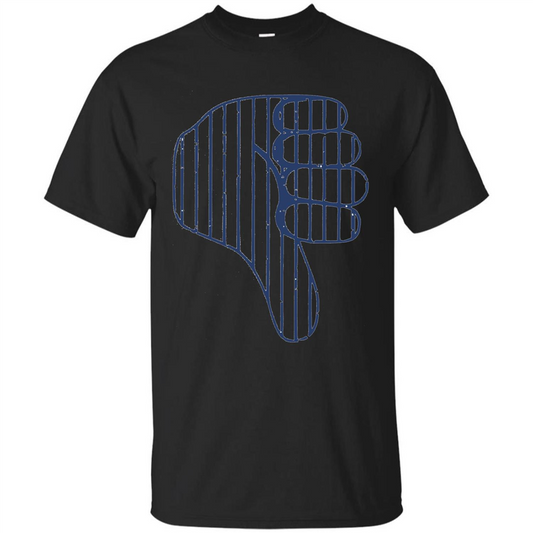 Baseball T-shirt Baseball Celebration Thumbs Down T-shirt Black