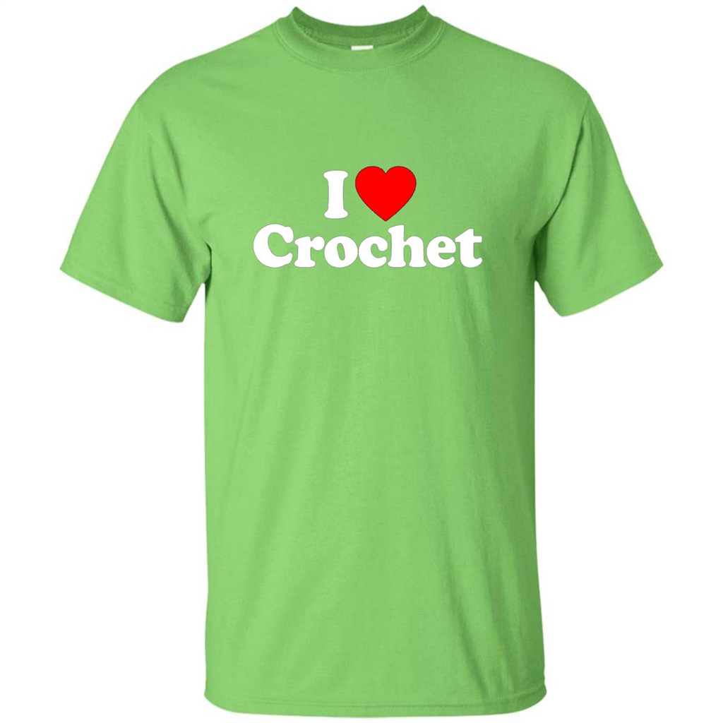 I Love Heart Crochet T-shirt Lime