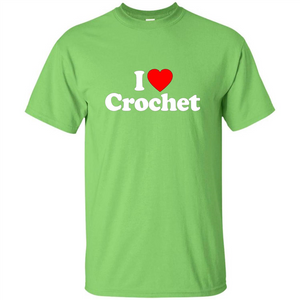 I Love Heart Crochet T-shirt