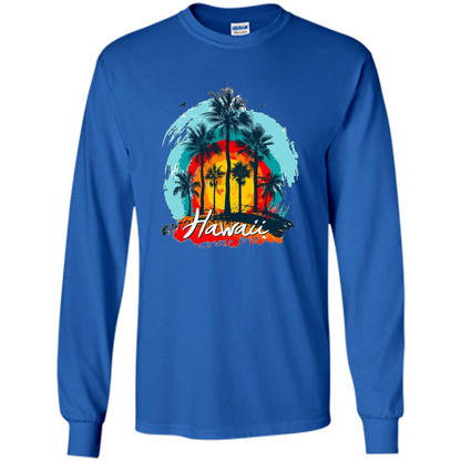 Summer T-shirt Hawaiian Islands Aloha T-Shirt Royal