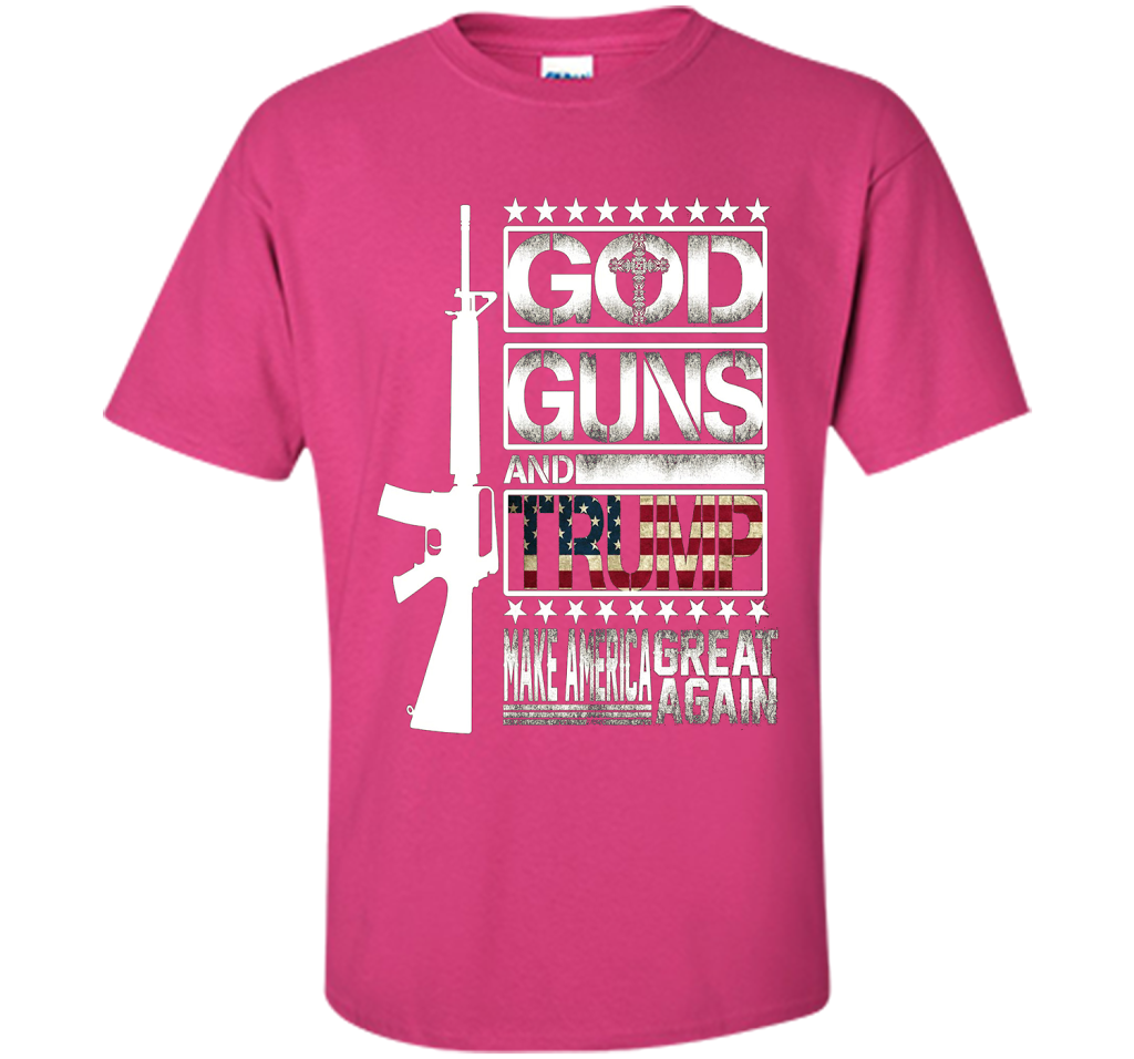 GOD Guns &amp; Trump 2nd Amendment T-Shirt shirt Heliconia