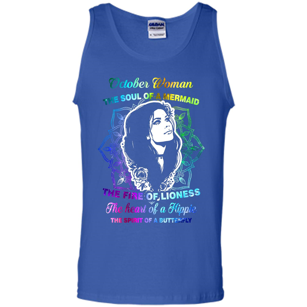 October Woman T-shirt The Heart Of A Hippie Royal