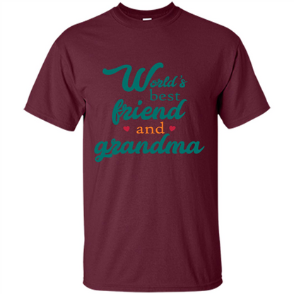 Grandma T-shirt World‰۪s Best Friend And Grandma Maroon