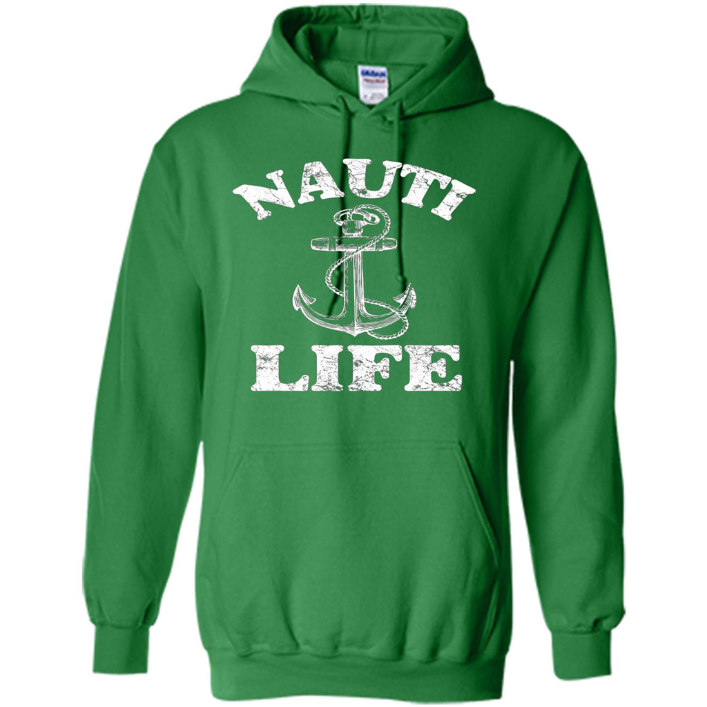 Nauti Life T-Shirt Funny Sailor Captain Ship Boating Irish Green