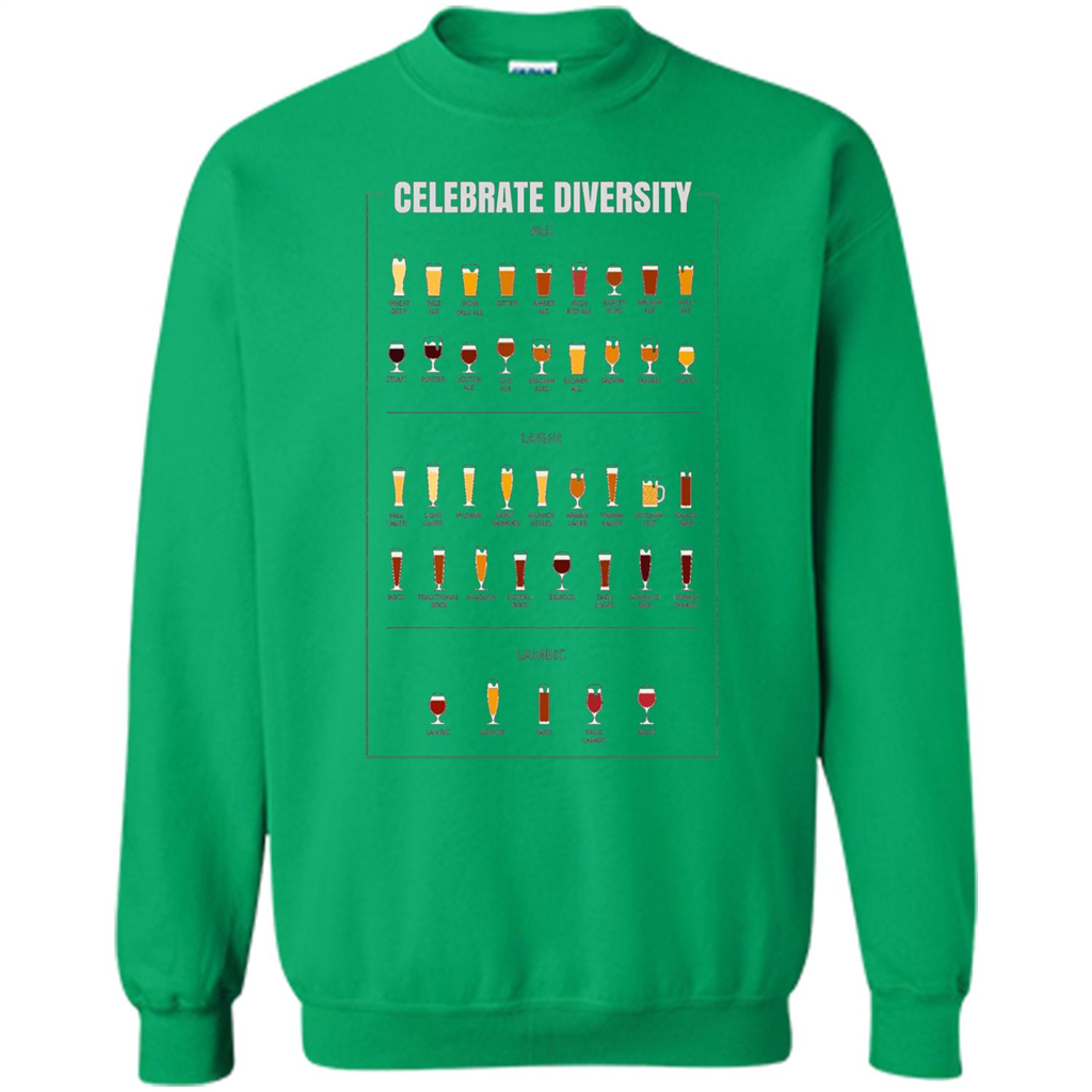 Celebrate Diversity Beer Glasses T-shirt Irish Green