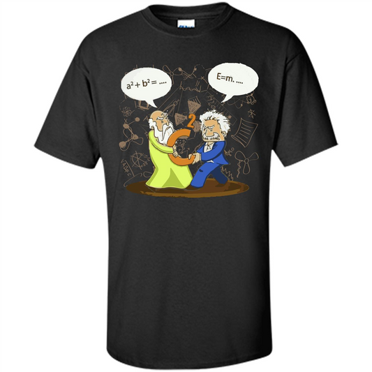 Pythagoras and Einstein T-shirt Black