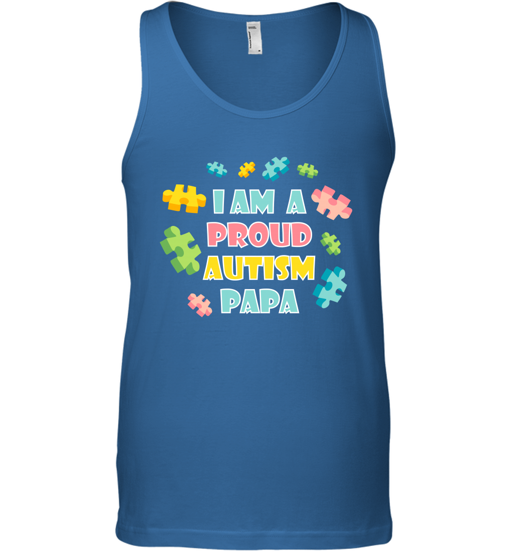 I Am A Proud Autism Papa Family Shirt Tank Top Tank Top Royal