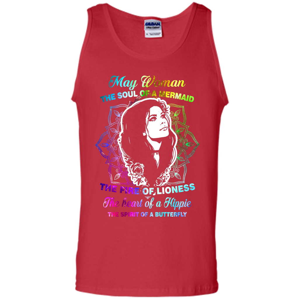 May Woman T-shirt The Heart Of A Hippie Red