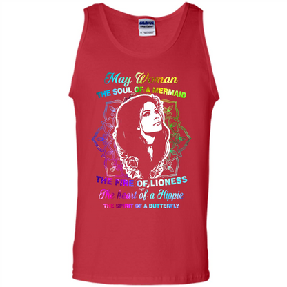 May Woman T-shirt The Heart Of A Hippie Red