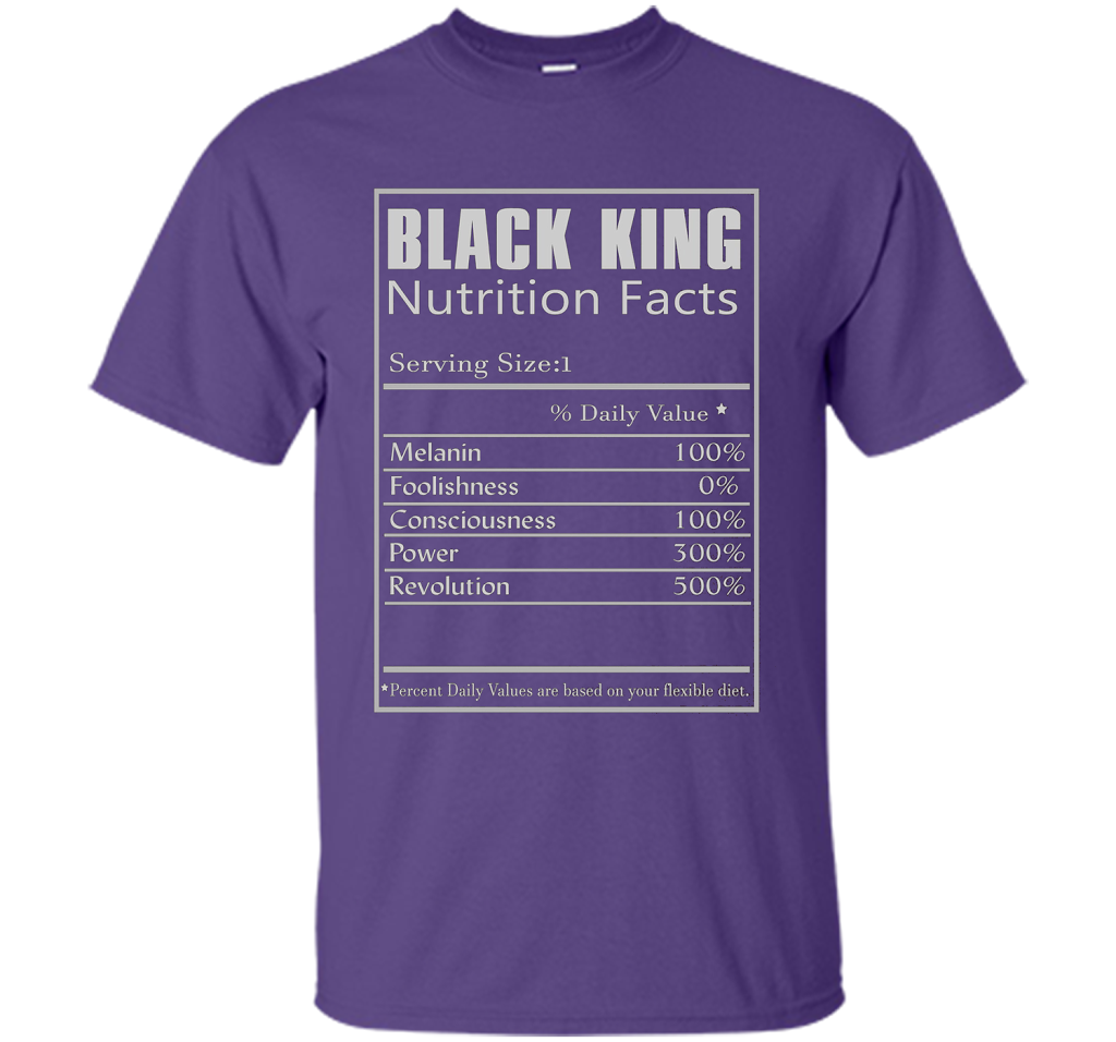 Black King Nutrition Facts T-shirt Purple
