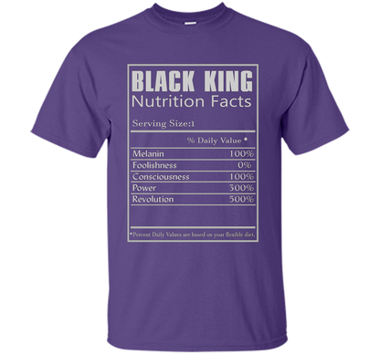 Black King Nutrition Facts T-shirt Purple