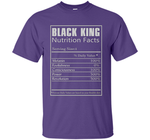 Black King Nutrition Facts T-shirt