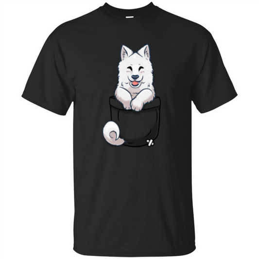 Pocket Samoyed T-shirt Cute Samoyed tshirt Black