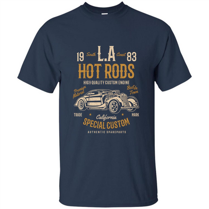 L.A. Hot Rods Classic Car T-shirt T-shirt Navy