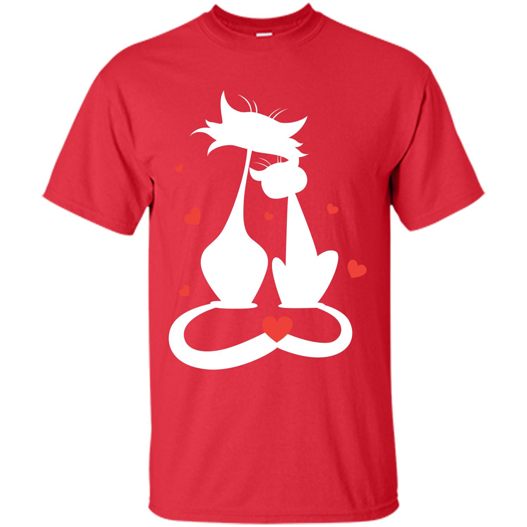 Cat Lover T-shirt Cat Couples Red