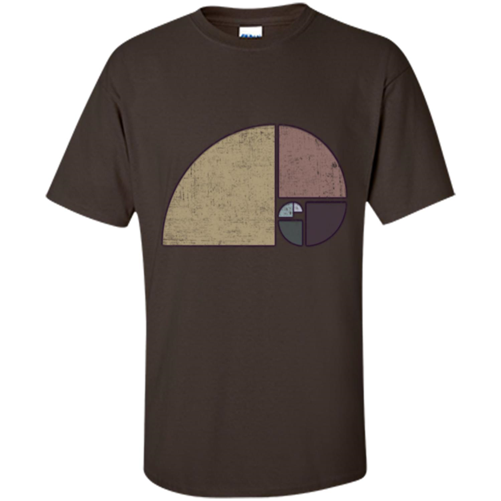 Distressed Geometric Fibonacci Spiral T-sihrt Dark Chocolate