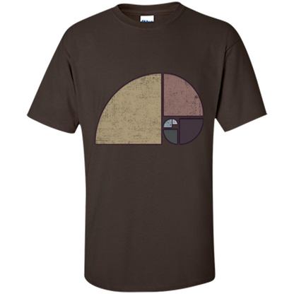 Distressed Geometric Fibonacci Spiral T-sihrt Dark Chocolate