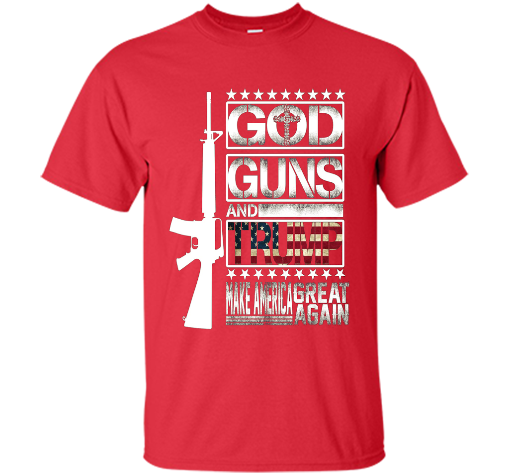 GOD Guns &amp; Trump 2nd Amendment T-Shirt shirt Red