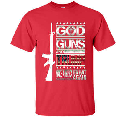 GOD Guns &amp; Trump 2nd Amendment T-Shirt shirt Red