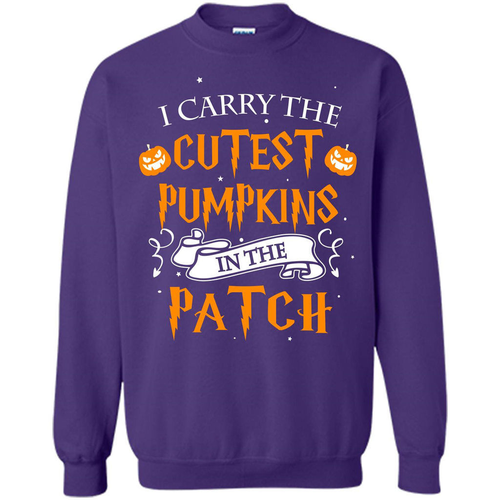 Halloween T-shirt I Carry The Cutest Pumpkins In The Patch T-shirt Purple
