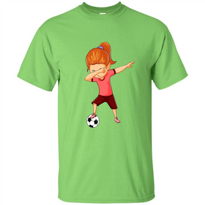 Soccer T-shirt For Girls Funny Dabbing Dab Dance Soccer Ball