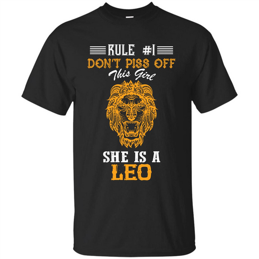 Leo T-shirt Rule Dont Piss Off This Girl T-shirt Black