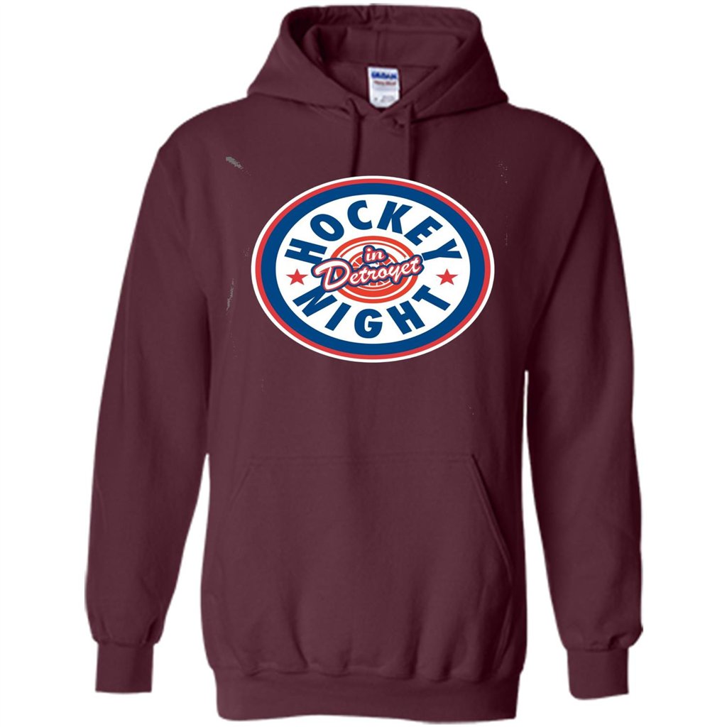 Hockey Night In Detroyet T-shirt Maroon