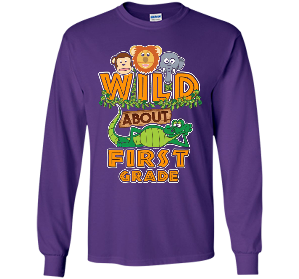 Wild About First Grade T-Shirt t-shirt Purple
