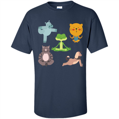 Yoga Animals T-shirt Sphynx Yoga Navy