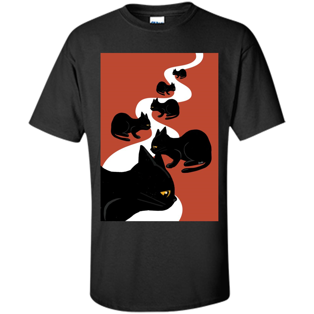 Cat T-Shirt Cat Flow Black