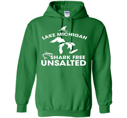 Lake Michigan T-Shirt Unsalted Shark Free Great Lakes T-shirt Irish Green