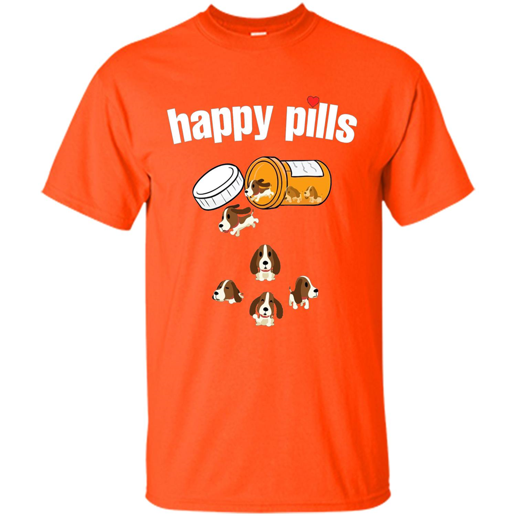 Dog Lover T-shirt Happy Pills T-shirt Orange