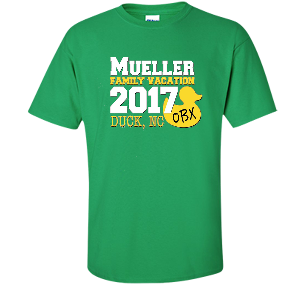 Mueller Family Vacation 2017 Duck, NC cool shirt Irish Green