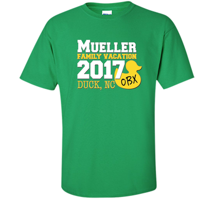 Mueller Family Vacation 2017 Duck, NC cool shirt Irish Green