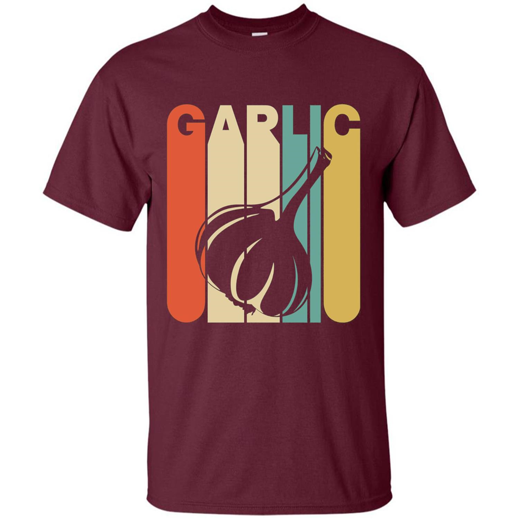 Vintage Style Garlic T-Shirt Maroon