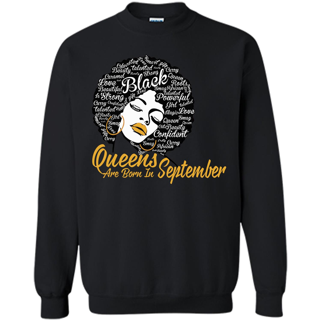 Queen Are Born In September T-shirt Black