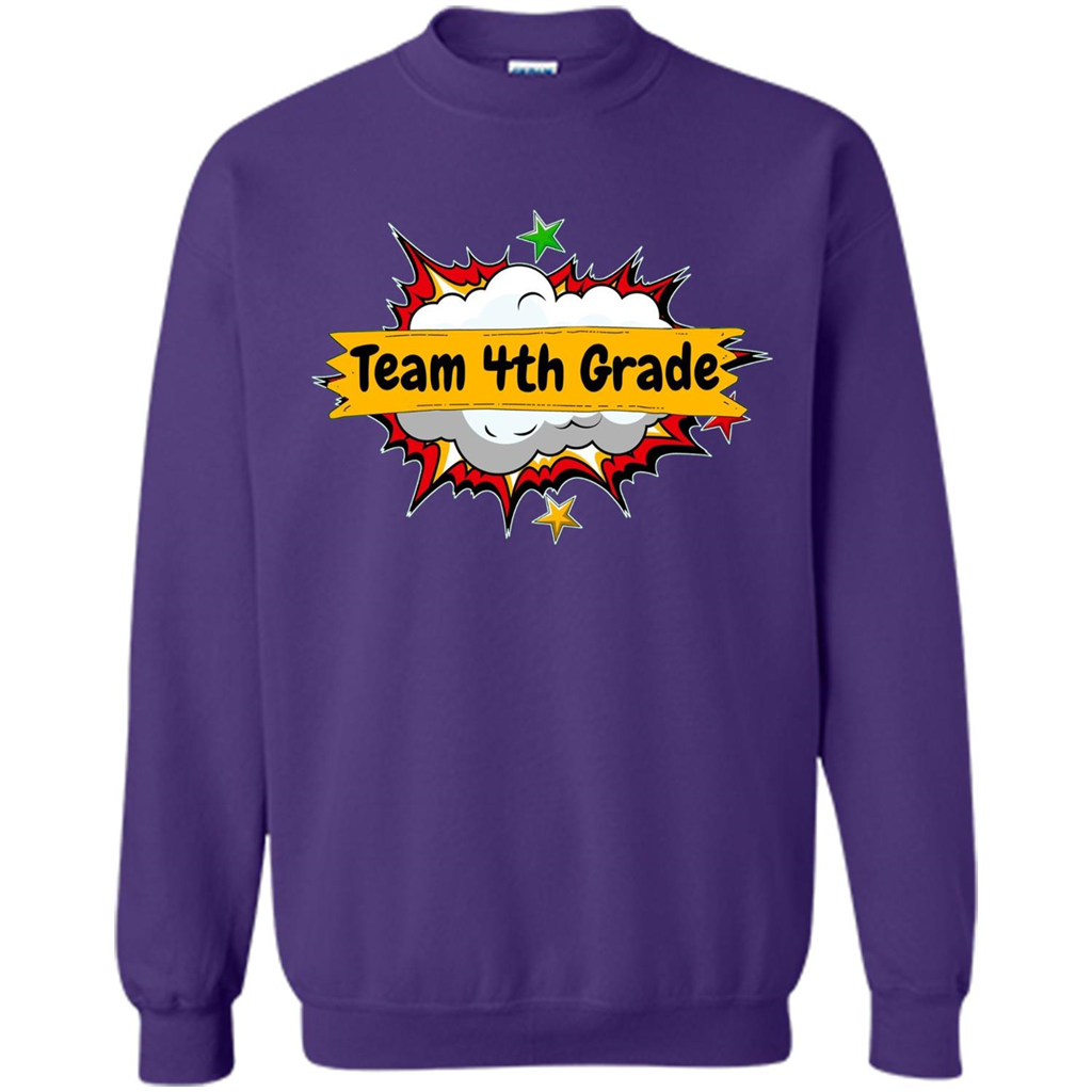Team 4th Grade T-shirt Back To School Teacher Student T-shirt Purple