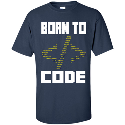 Programmers T-shirt Born To Code Design Developer Navy