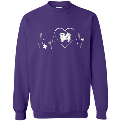Pekehund T-shirt Pekehund Heart Beat T-shirt Purple