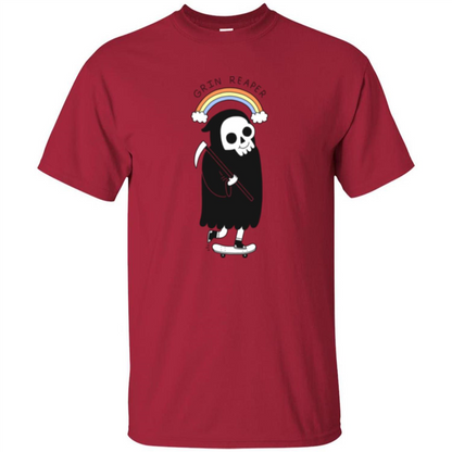 Grin Reaper Rainbow T-shirt Cardinal